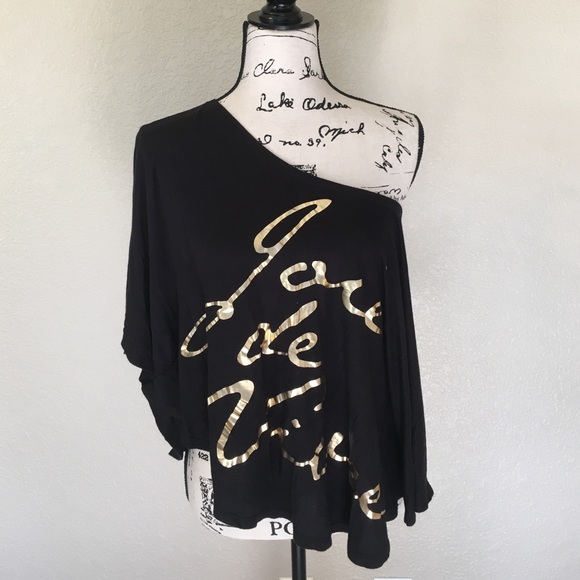 Black crop top shirt - Picture 3 of 3